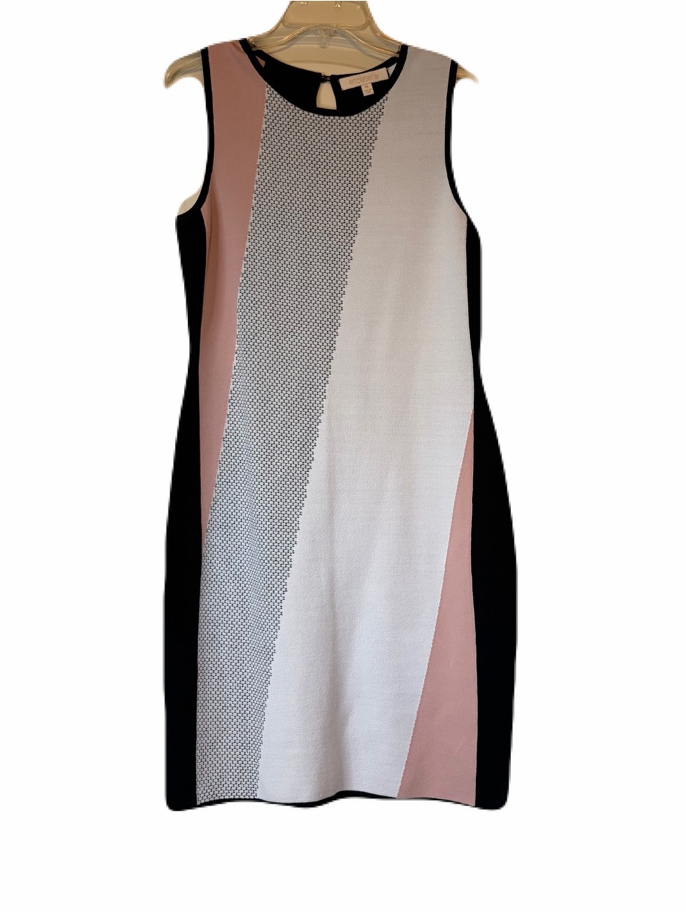 Etcetera Black White Pink Colorblock Dress Size Medium
